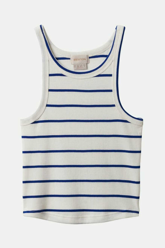 
       Brixton Organic Rib High Neck Tank Top - Off White/Surf The Web
     