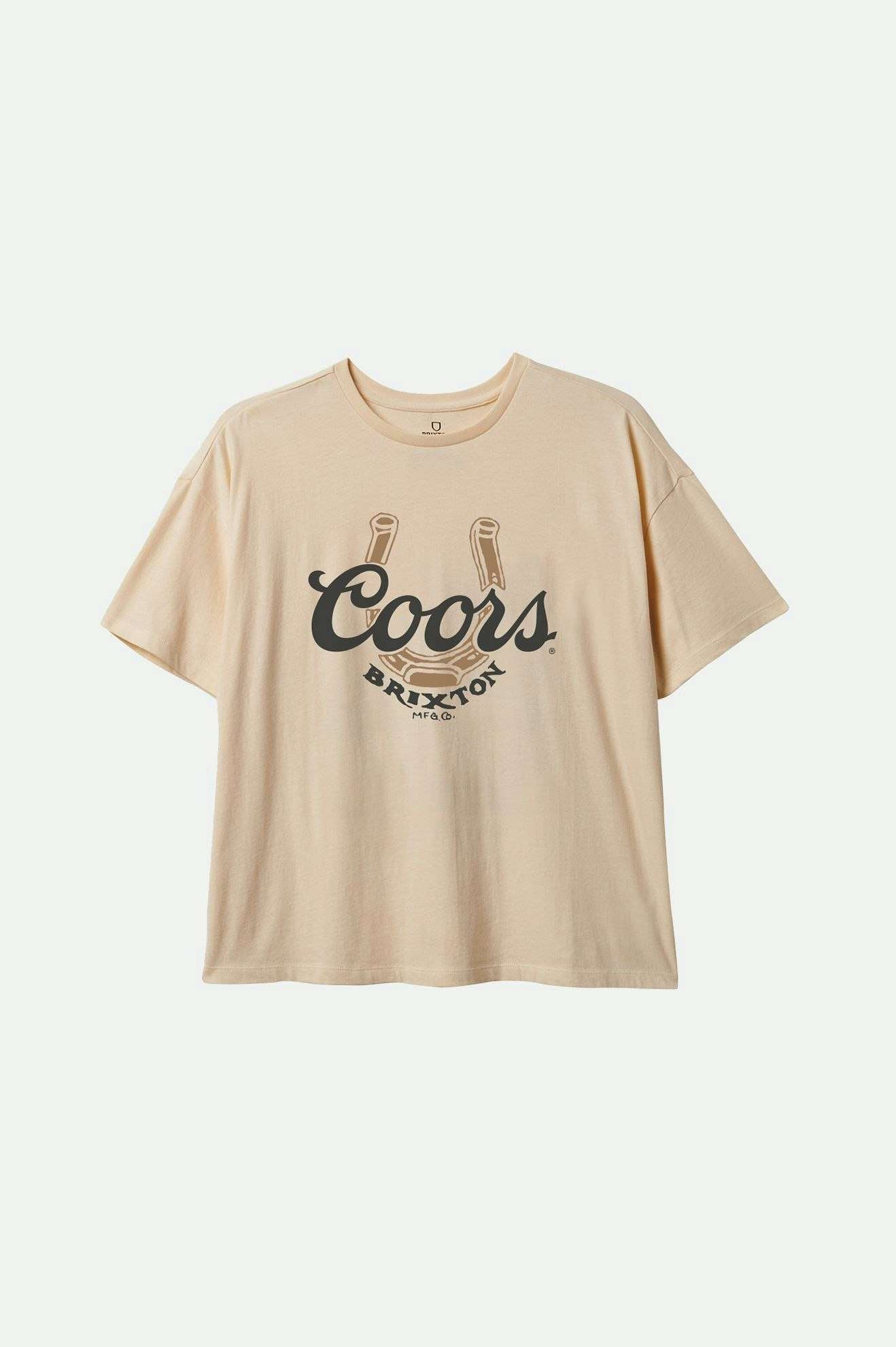 
       Brixton Women&#39;s Coors Luck S/S Oversized Boyfriend T-Shirt - Washed Cream | Main
     