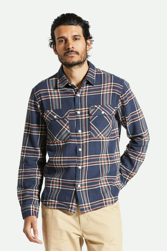 
       Brixton Bowery L/S Flannel - Washed Navy/Off White/Terracotta
     