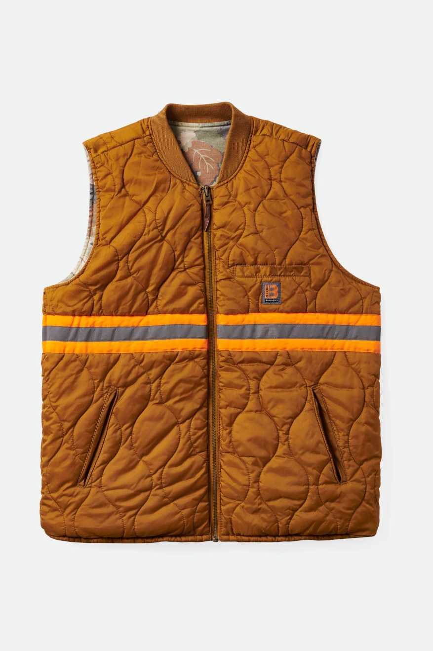 
       Brixton Abraham Builders Reversible Vest - Leaf Camo/Golden Brown
     