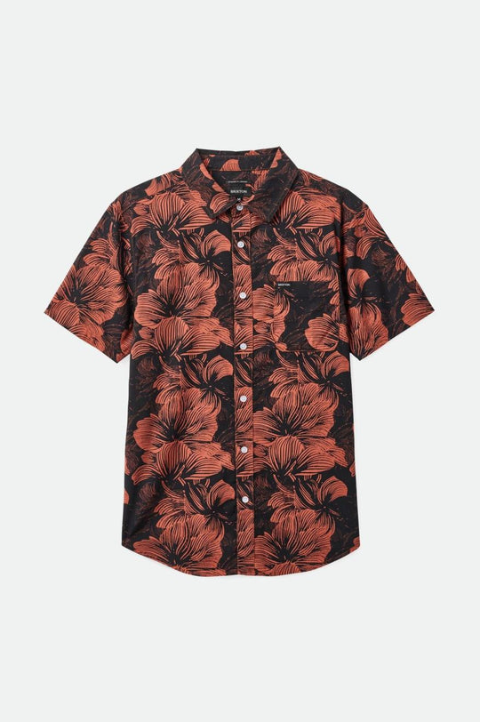 
       Brixton Charter Print S/S Woven Shirt - Washed Black/Terracotta Floral
     