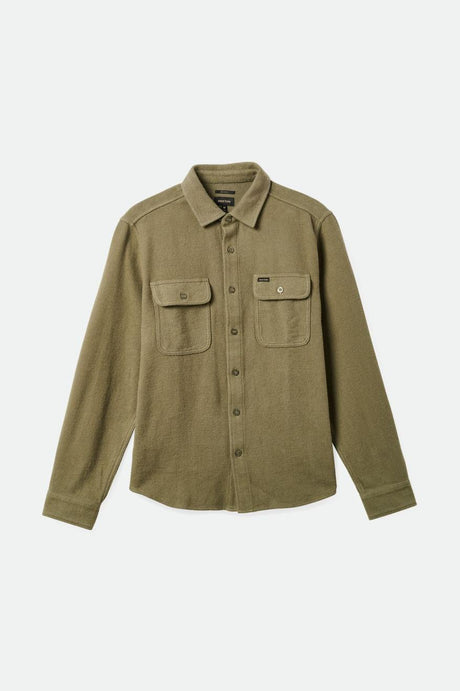 Bowery Textured Loop Twill L/S Overshirt - Olive Surplus