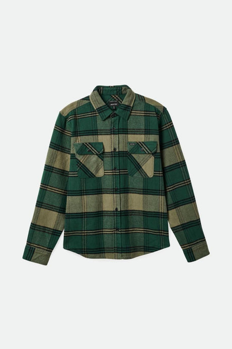 Bowery Heavyweight L/S Flannel - Pine Needle/Olive Surplus