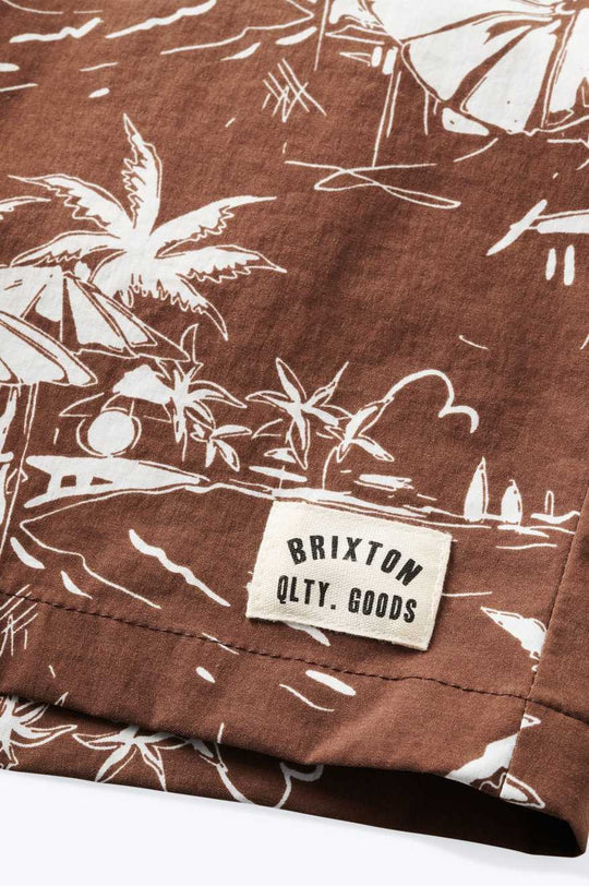 
       Brixton Voyage Hybrid Short 5.5&quot; - Sepia Umbrella Scene
     