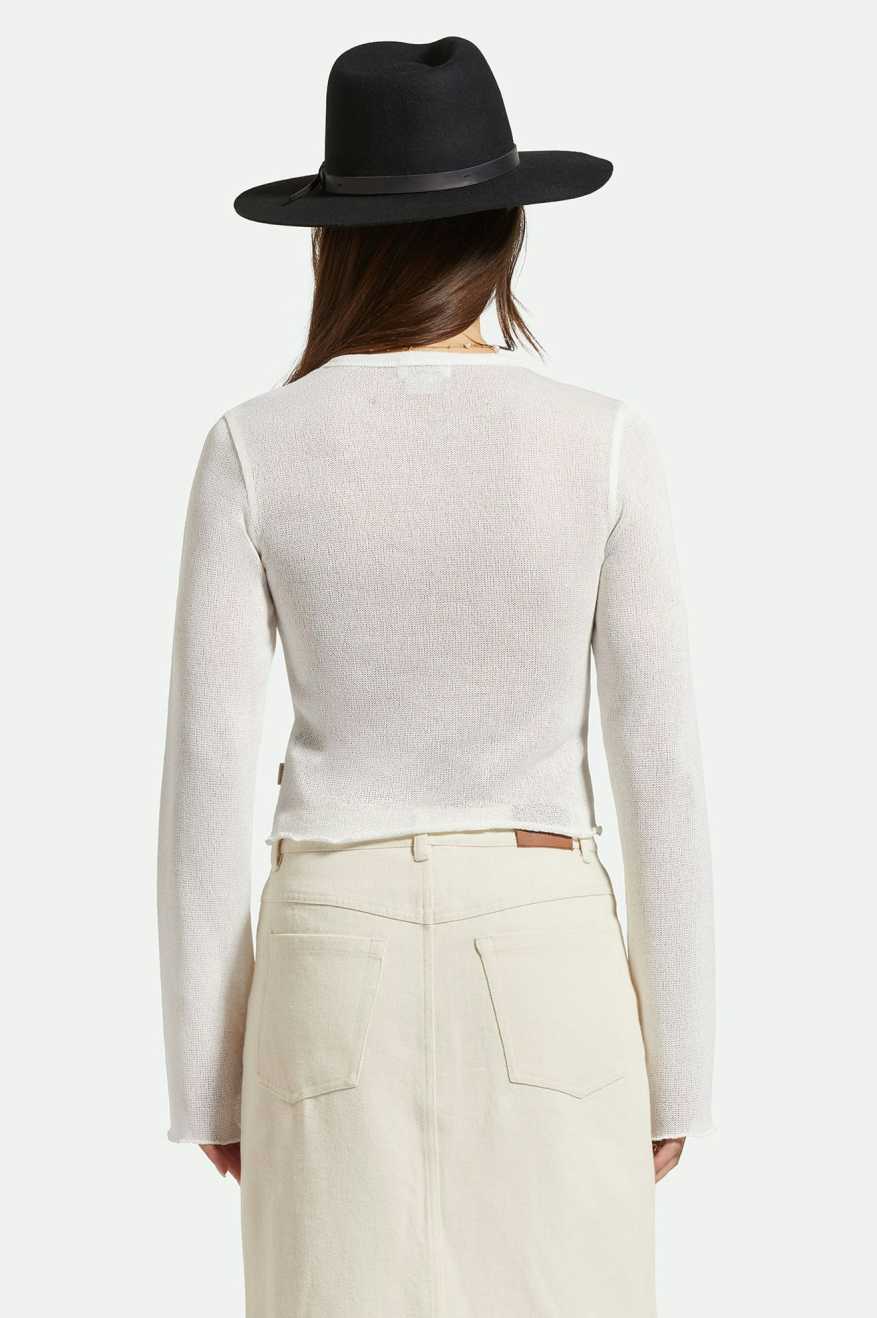 
       Back Fit Image | Sheer L/S Knit Top - Off White
     