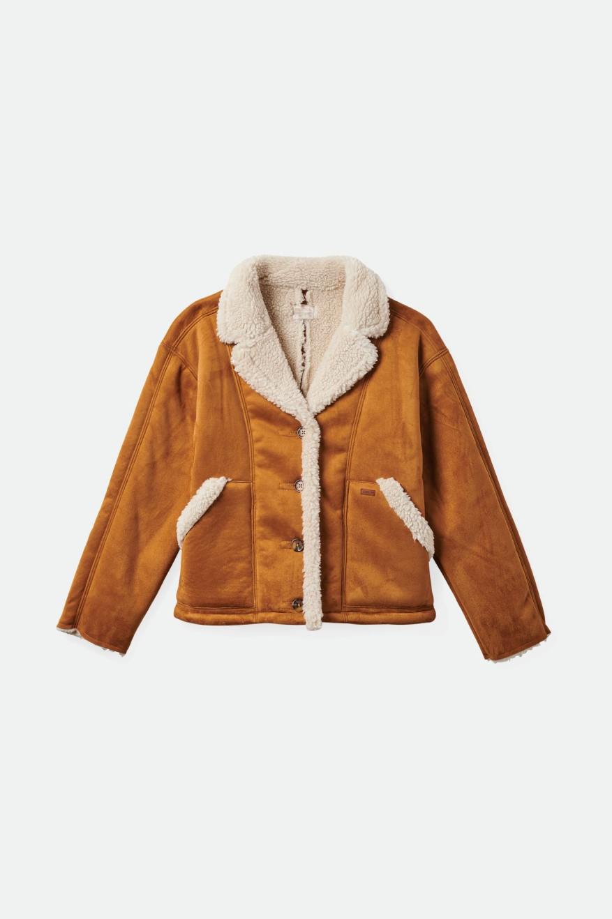 
       Brixton Reserve Women&#39;s Vegan Shearling Jacket - Caramel
     