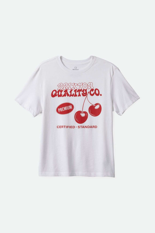 
       Women&#39;s Premium Cherry Vintage Crew T-Shirt - White| Main
     