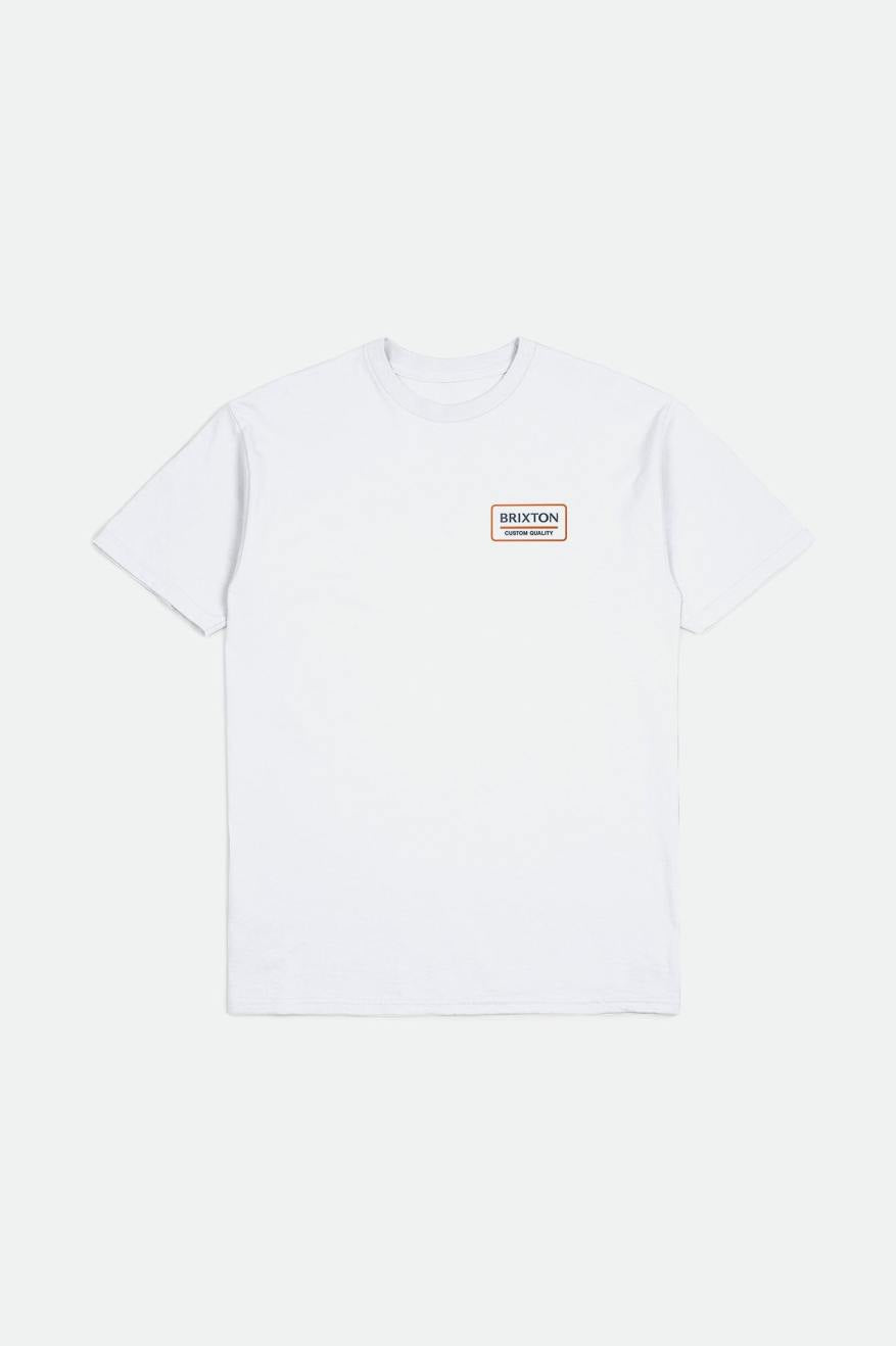 
       Brixton Palmer Proper S/S Standard Tee - White/Washed Navy/Paradise Orange
     