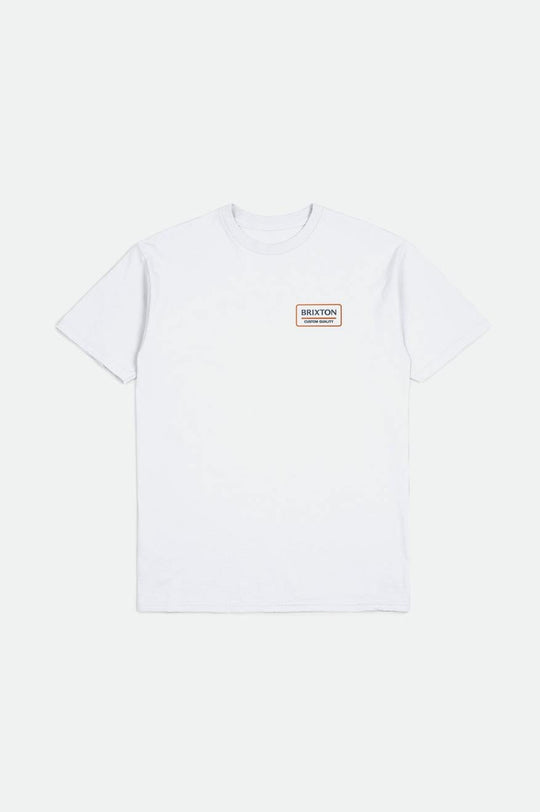 
       Brixton Palmer Proper S/S Standard Tee - White/Washed Navy/Paradise Orange
     