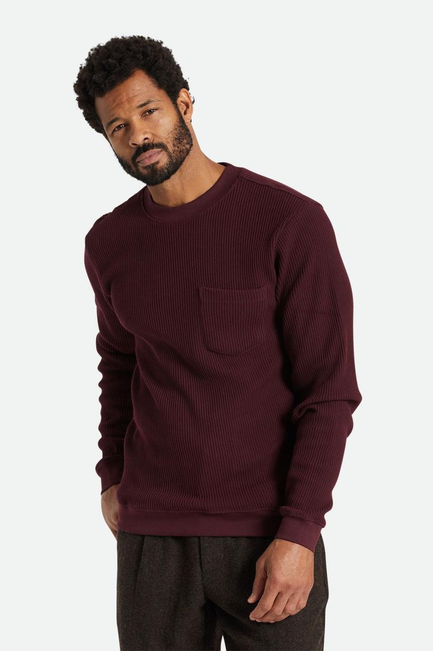 
       Brixton Corded L/S Sweater Pocket Knit - Washed Burnt Henna
     