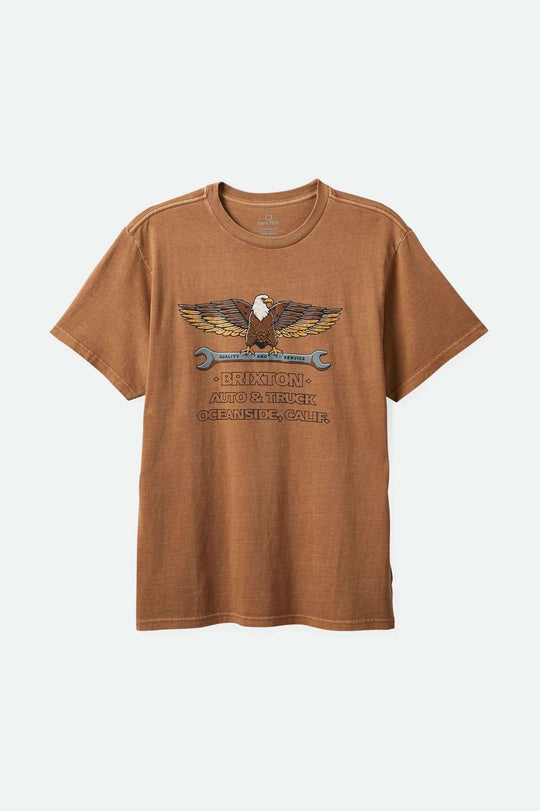 
       Brixton Men&#39;s Repair S/S Standard T-Shirt - Tobacco Brown Worn Wash | Main
     