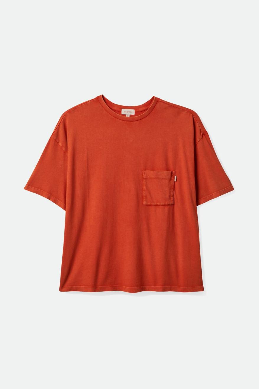 
       Brixton Carefree Oversized Boyfriend Pocket Tee - Burnt Red
     