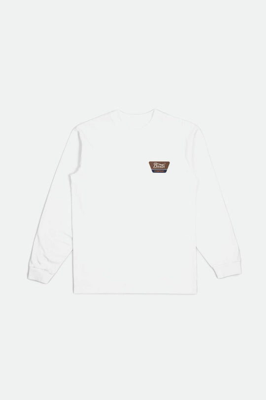 
       Brixton Linwood L/S Standard Tee  - White/Sepia/Beige
     