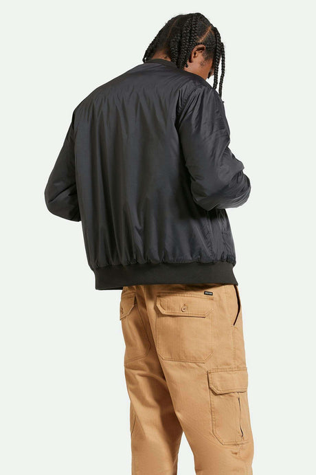 
       Men&#39;s Back Fit Image | Dillinger Flight Bomber Jacket - Black
     