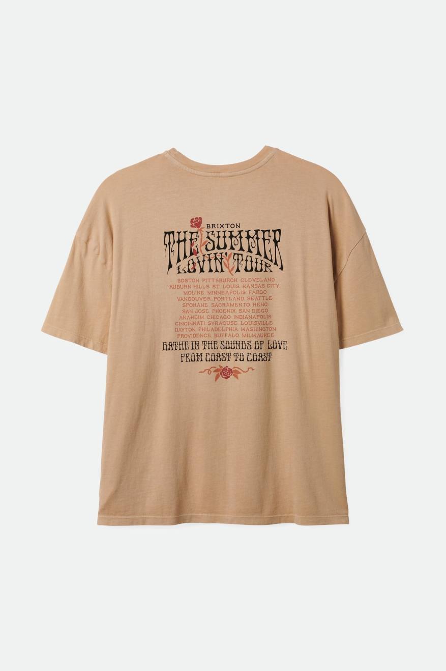 
       Brixton Sounds Of Love Oversized Boyfriend Tee - Sesame Worn Wash
     