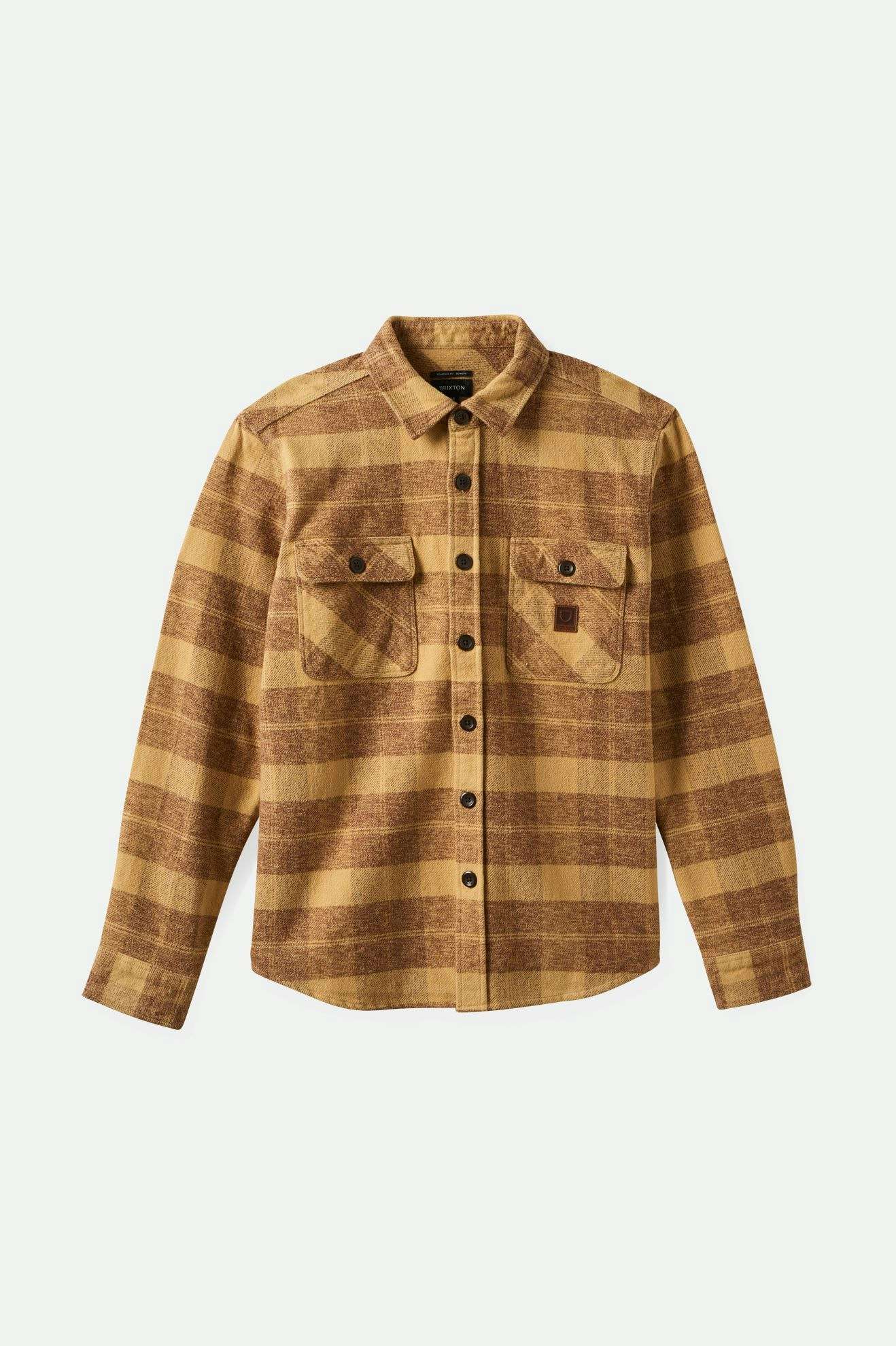 
       Brixton Men&#39;s Bowery Heavyweight L/S Flannel - Curry Yellow/Pinecone Brown | Main
     