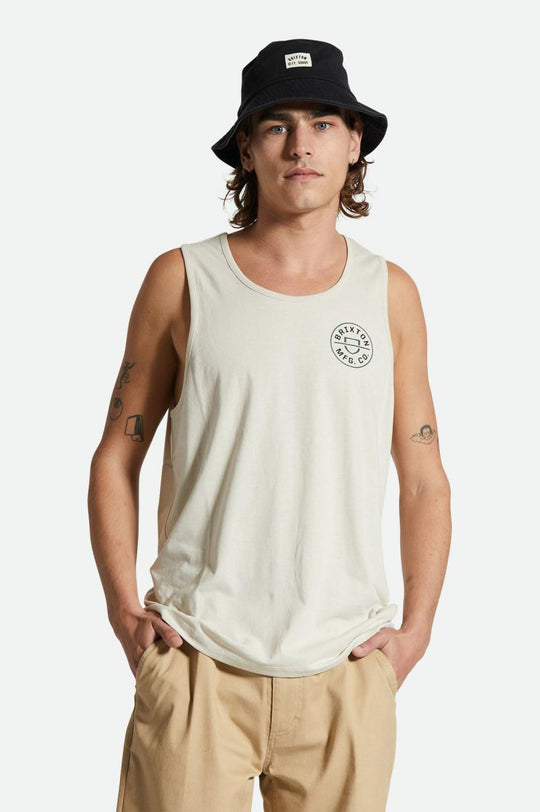 
       Brixton Crest Tank Top - Beige/Trekking Green/Black
     