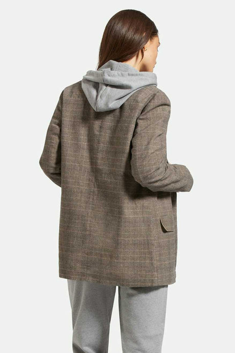 
       Back Fit Image | Manhattan Blazer - Brown/Cream Houndstooth
     