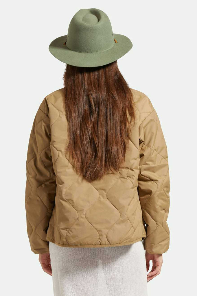 Brixton Unisex Wesley Weather Guard Packable Fedora - Light Moss | Women's Back Fit