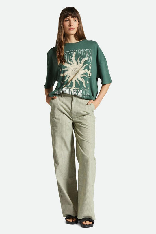 
       Brixton El Festival Oversized Boyfriend Tee - Trekking Green
     