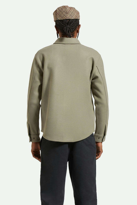 
       Men&#39;s Back Fit Image | Durham Felted Stretch Jacket - Vetiver
     