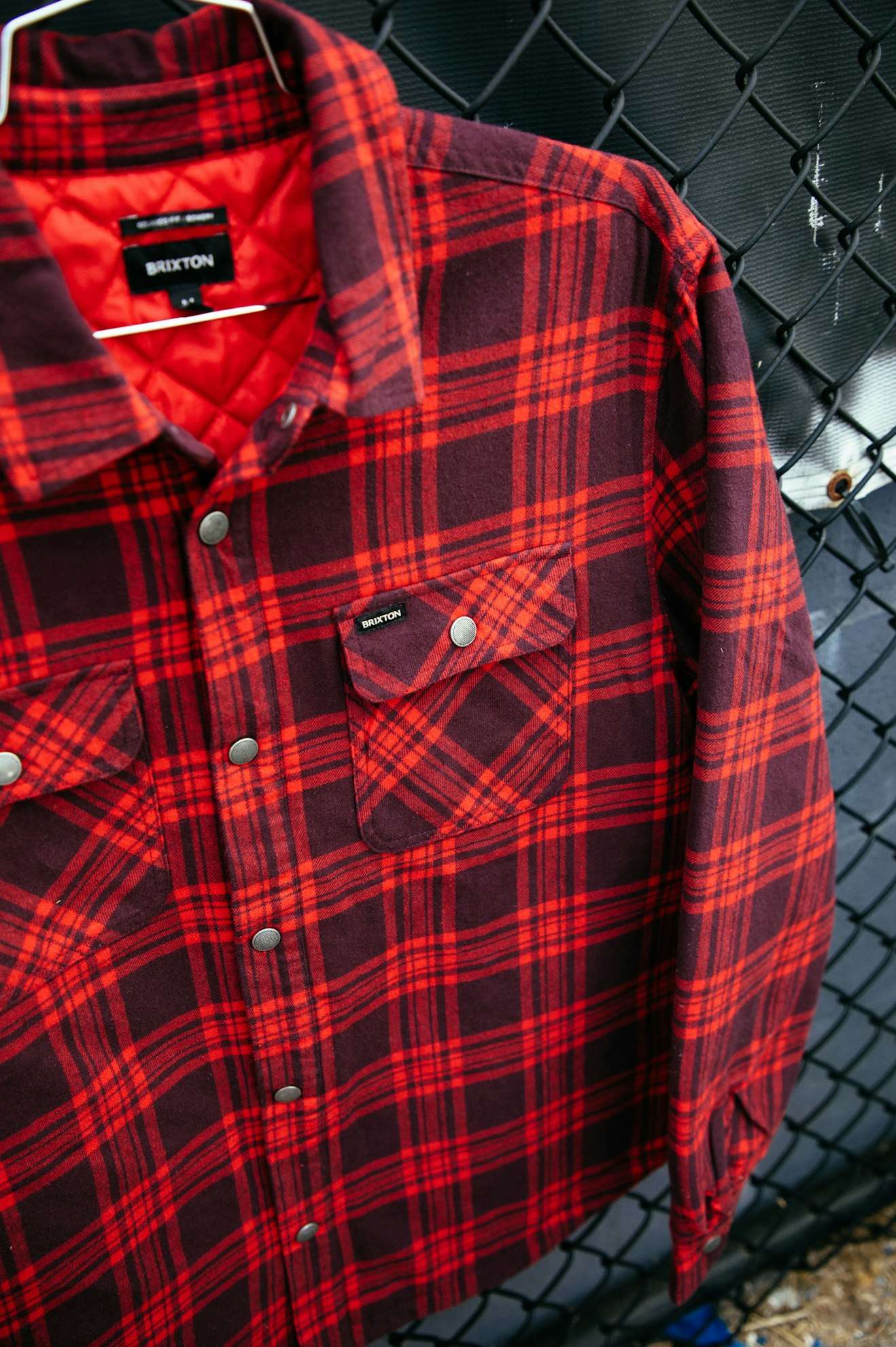 
       Extra Laydown Image 2 | Bowery Quilted L/S Flannel - Bright Red/Mahogany
     