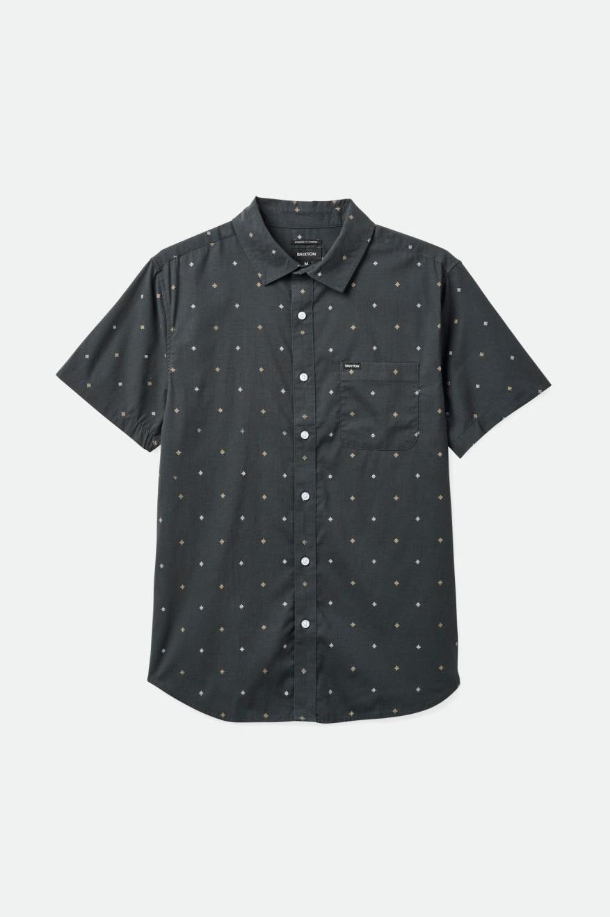 
       Brixton Charter Print S/S Shirt - Washed Black Pyramid
     