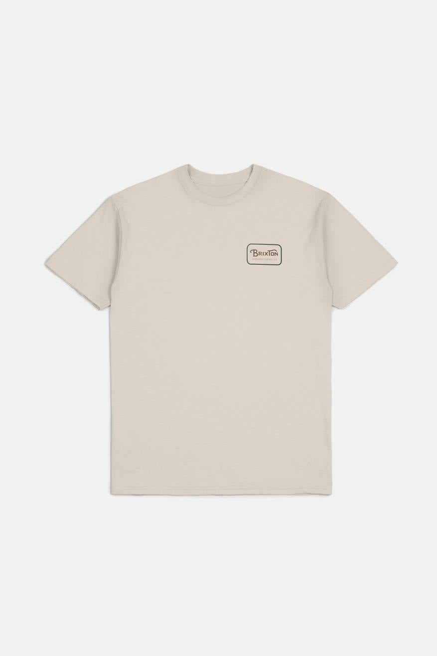 
       Brixton Grade S/S Standard Tee - Cream/Trekking Green/Sepia
     