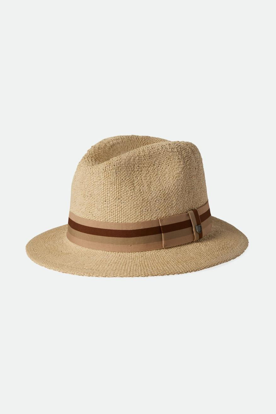 
       Brixton Roma Straw Fedora - Natural
     