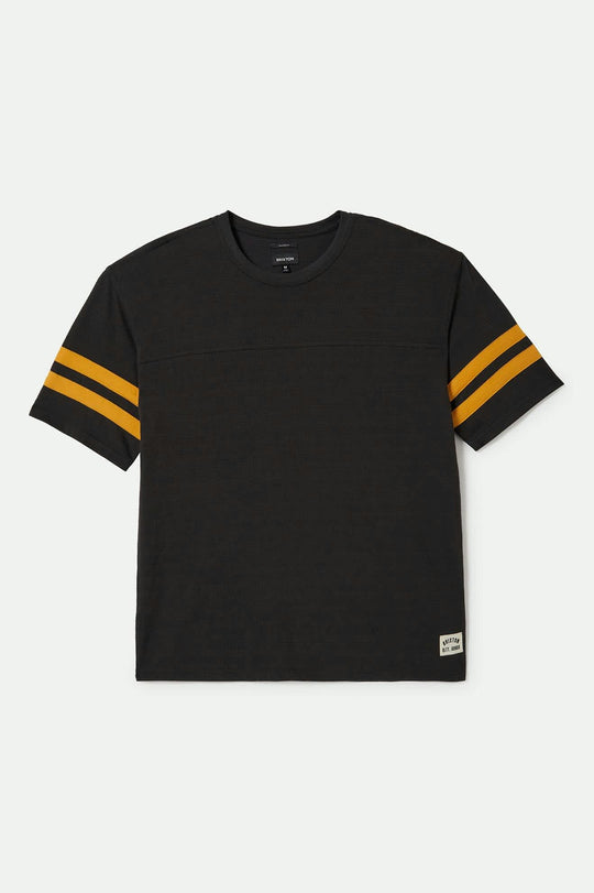 Men's Vintage Football Mesh Jersey T-Shirt in the color Washed Black/Ray Flower - Front Product View