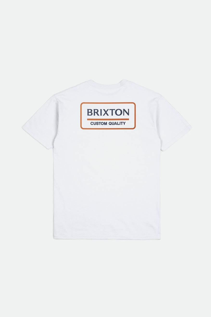 
       Brixton Palmer Proper S/S Standard Tee - White/Washed Navy/Paradise Orange
     