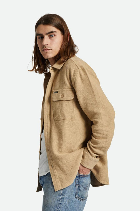 
       Brixton Bowery Textured Loop Twill L/S Overshirt - Sand
     