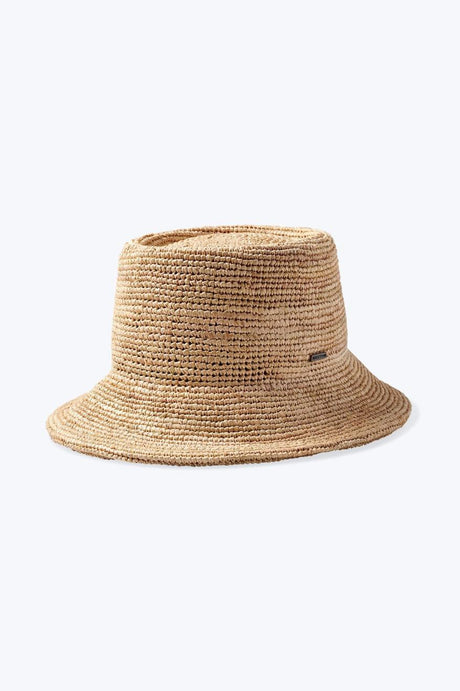 Ellee Straw Bucket Hat - Tan