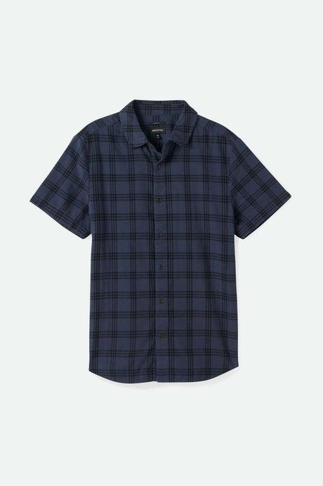 Brixton Men's Crosby Plaid S/S Woven Shirt - Ombre Blue/Black | Main