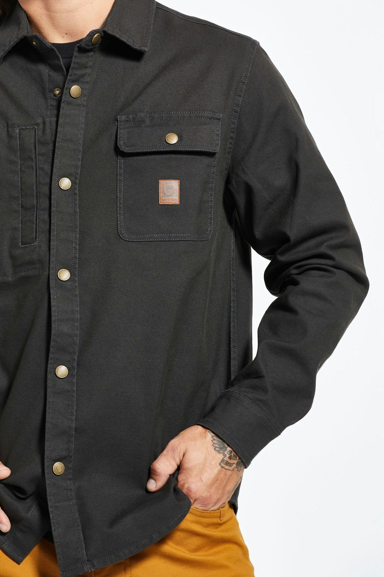 
       Brixton Builders Stretch L/S Overshirt - Washed Black
     