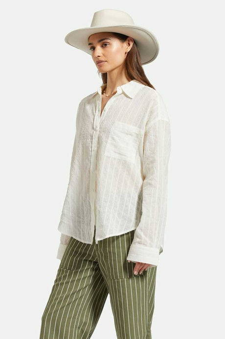 
       Women&#39;s Side Fit | East Side L/S Boxy Woven Shirt - White
     