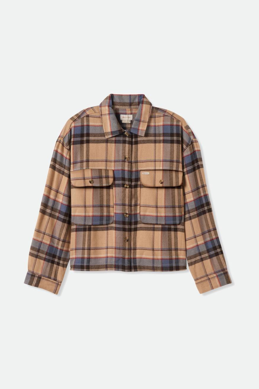 
       Brixton Bowery Women&#39;s L/S Flannel - Sesame/Flint Blue
     