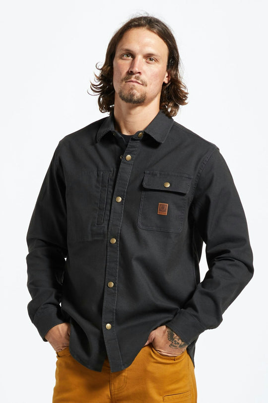 
       Brixton Builders Stretch L/S Overshirt - Washed Black
     