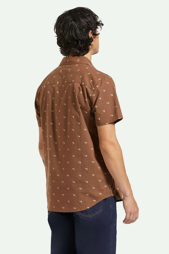 
       Back Fit Image | Charter Print S/S Woven Shirt - Pinecone Brown/Tipping Square
     