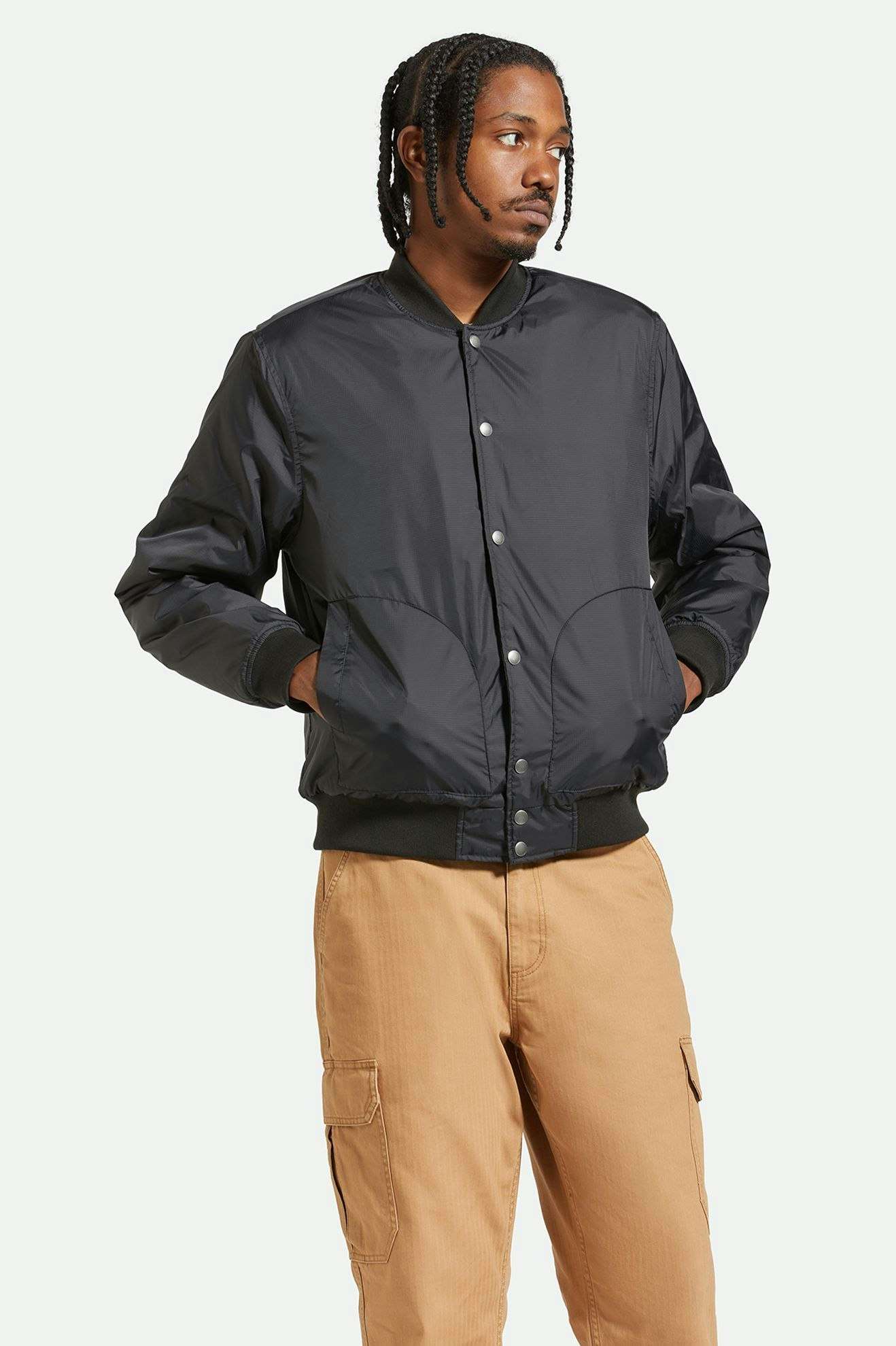 
       Men&#39;s Fit, front | Dillinger Flight Bomber Jacket - Black
     