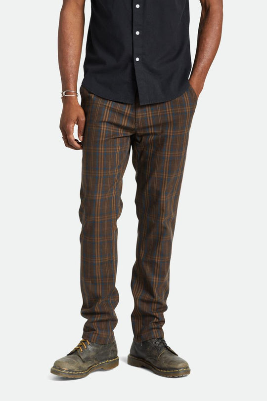 
       Brixton Choice Chino Regular Pant - Brown/Blue Plaid
     