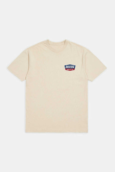 
       Brixton Men&#39;s Regal S/S Standard T-shirt - Cream/Navy | Main
     