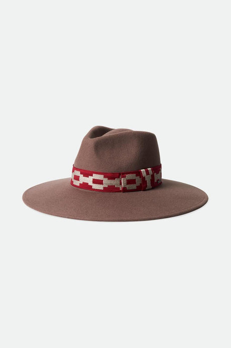 Joanna Felt Hat - Twig/Scarlet Red