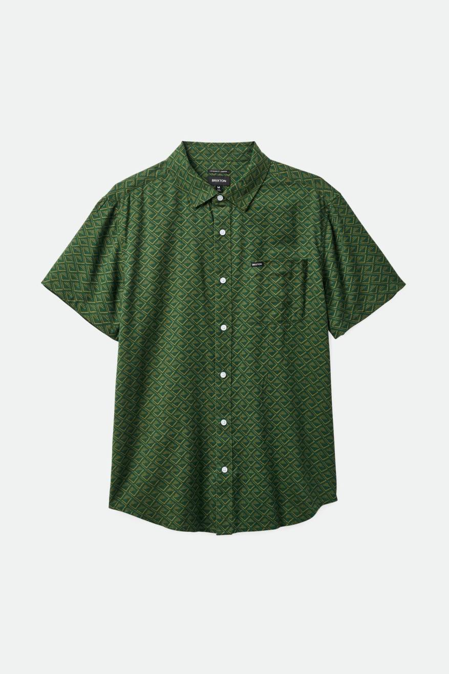 
       Brixton Charter Print S/S Woven Shirt - Trekking Green Tile
     