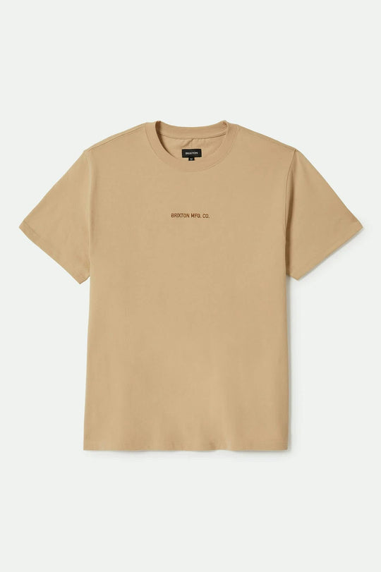 Men's Quality Embroidered Heavyweight S/S Standard T-Shirt in the color Cream Classic Wash - Front Product View