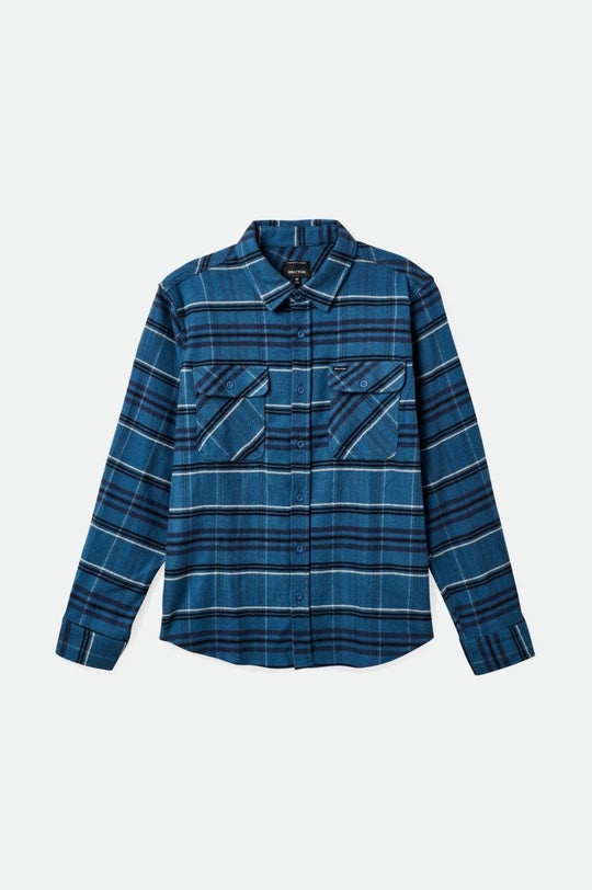 
       Brixton Bowery Stretch Water Resistant L/S Flannel - Ocean Blue/Washed Navy/Mineral Grey
     