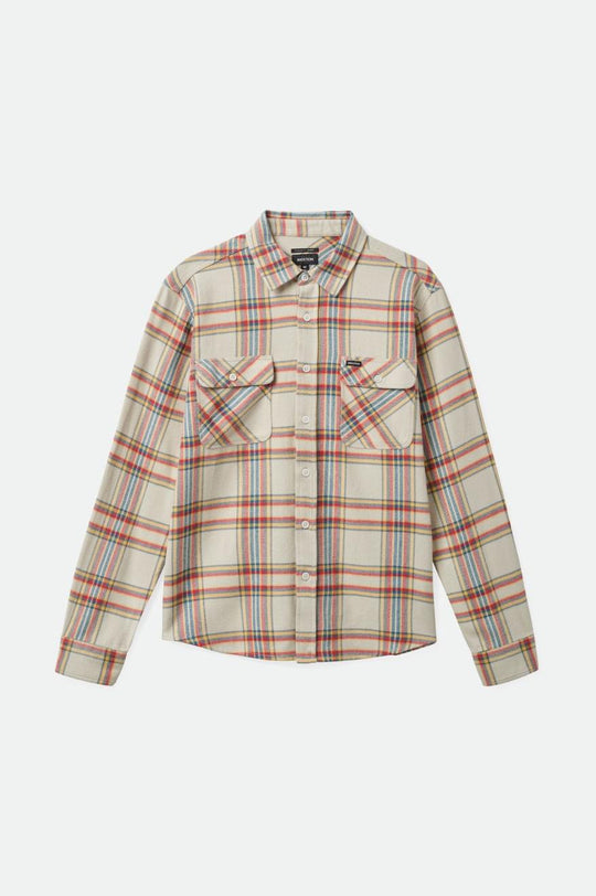 
       Brixton Bowery L/S Flannel - White Smoke/Yellow/Casa Red
     