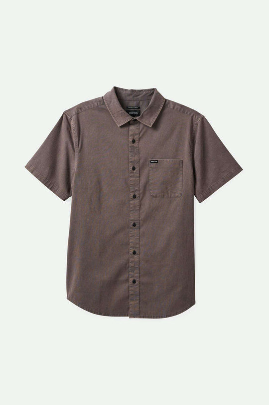 
       Brixton Men&#39;s Charter Sol Wash S/S Woven Shirt - Charcoal Sol Wash | Main
     