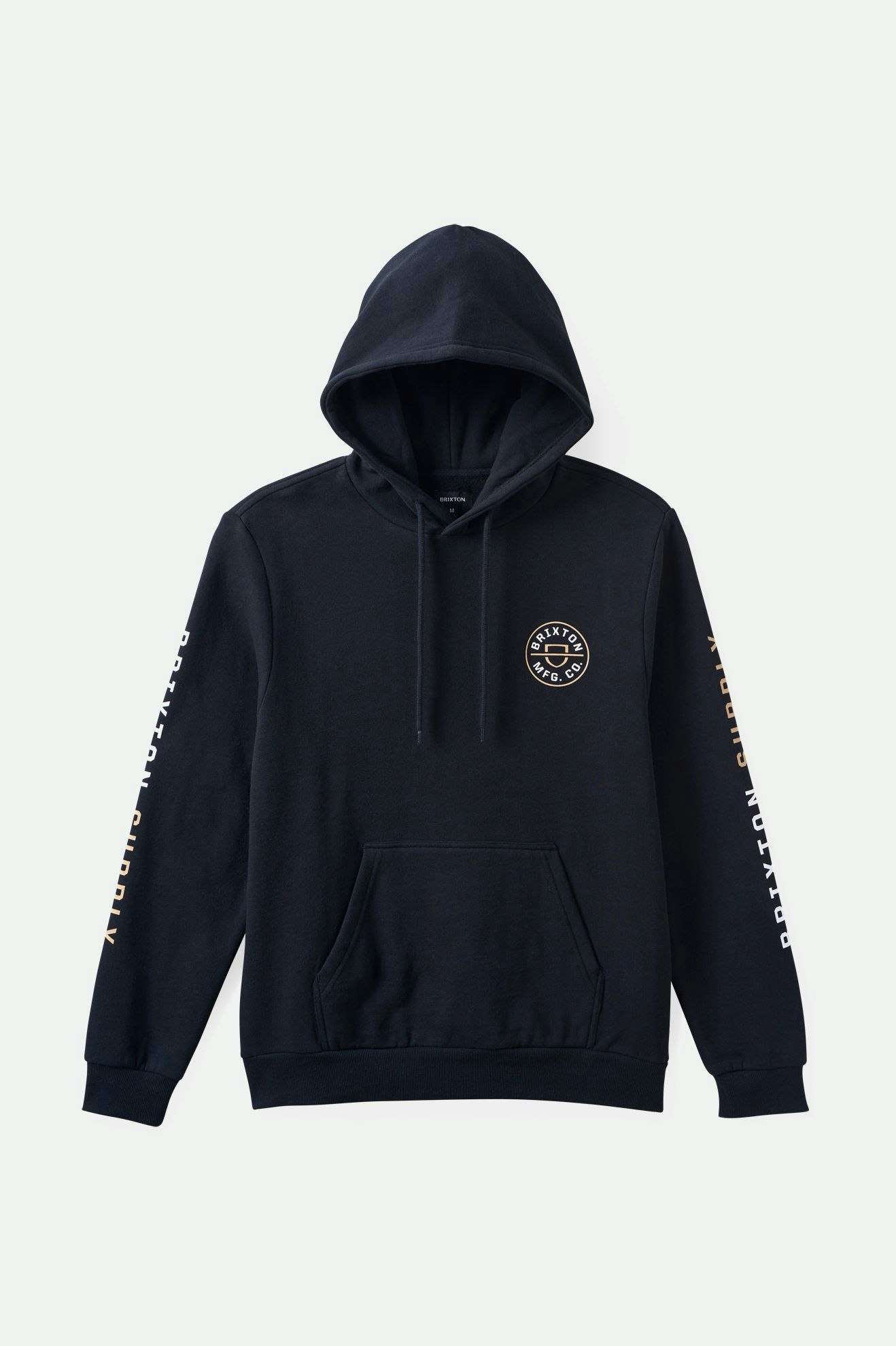 
       Brixton Men&#39;s Crest Hoodie - Black/Sand/White | Main
     