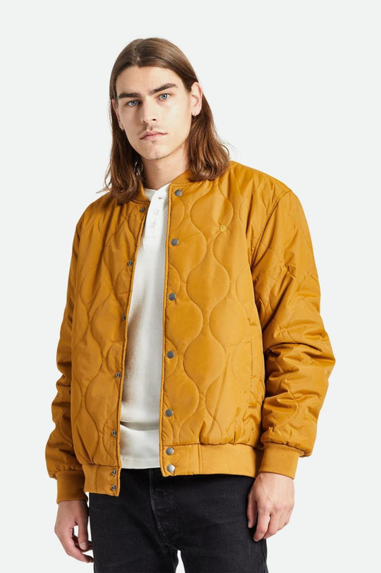 
       Brixton Dillinger Quilted Bomber Jacket - Golden Brown
     